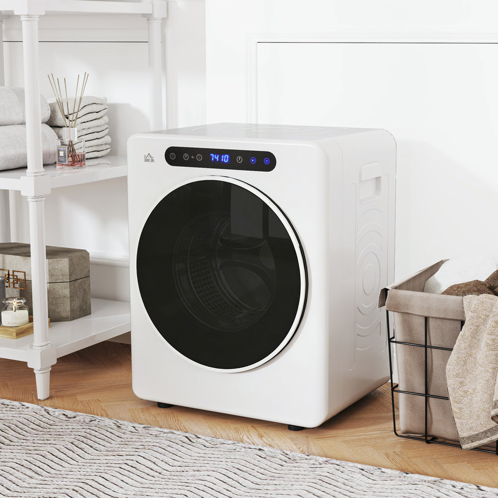 HOMCOM 1000W Mini Electric Dryer, 3kg Capacity, LED Display, 49x43x61cm, White