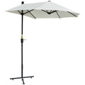 Semicircular Umbrella with Crank and Anti-UV Canopy, 200x190x240 cm, Cream