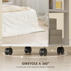 Jewelry Armoire with 360° Swivel Mirror, Adjustable LED Light, Lock and Shelves, 37x40x165.5 cm, Black