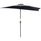 Outsunny Semicircular Wall-Mounted Umbrella with Crank Handle, Polyester and Metal, 2.7 x 2.4 m, Grey