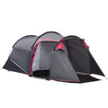 Outsunny camping curtain 2 seats with vestibule and doors with zipper, 426x206x154cm gray - Borgè