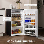 HOMCOM 91L Reversible Single-Door Small Refrigerator with Freezer and Adjustable Temperature, Black