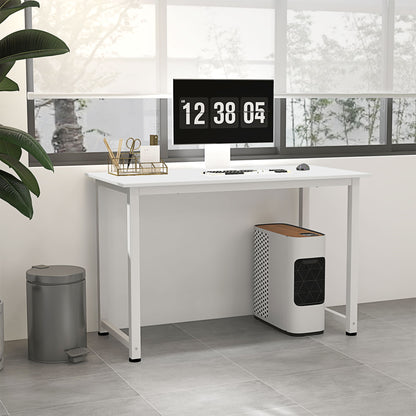 Computer Desk with Adjustable Feet in Chipboard and Steel, 120x60x76 cm, White