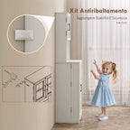 HOMCOM Kitchen Cabinet with 2 Cabinets and 8 Shelves, Wood and Acrylic, 60x39.5x179.6 cm, White