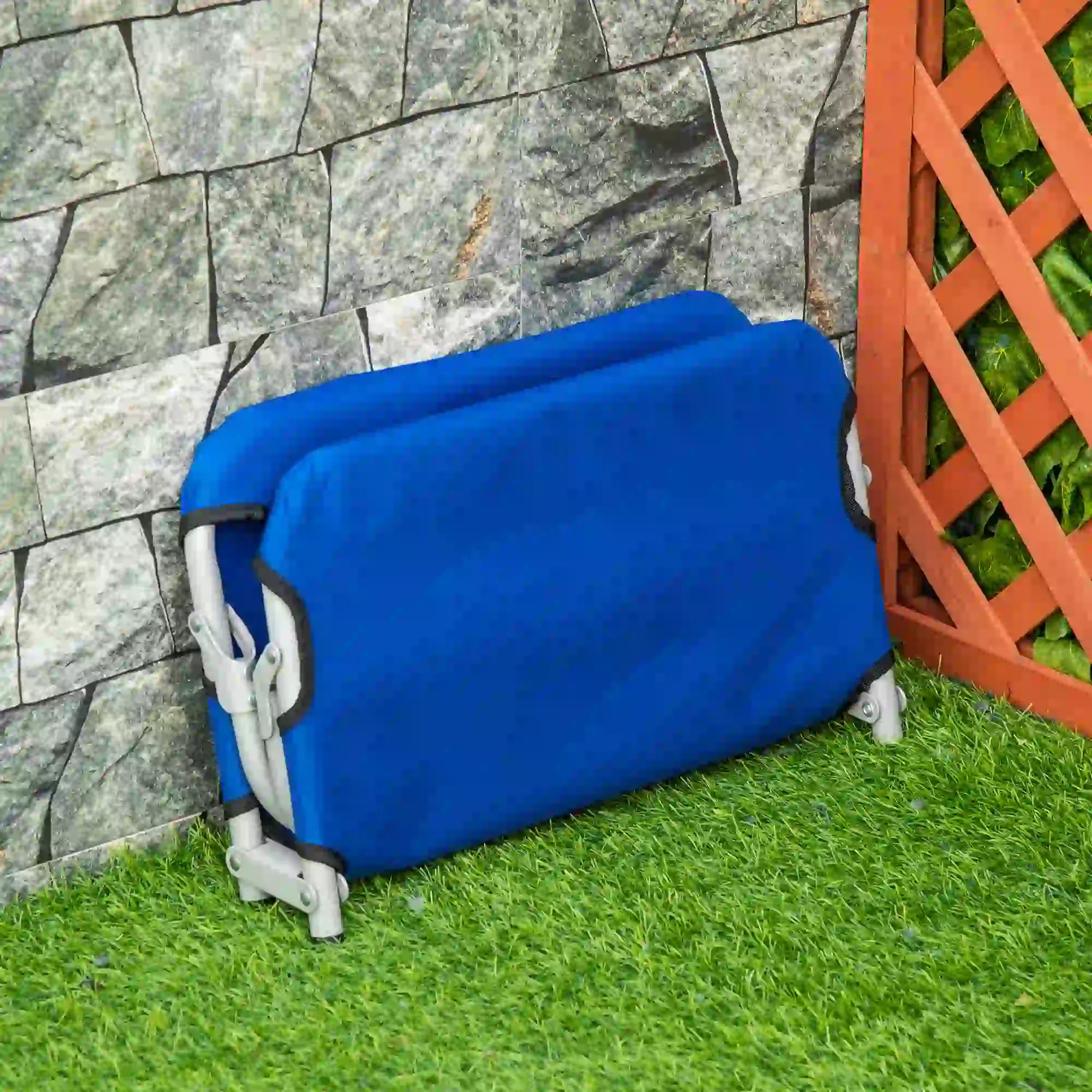 Raised and Foldable Dog Bed for Indoor and Outdoor Use, 59x46x15 cm, Blue - Borge' Group Limited