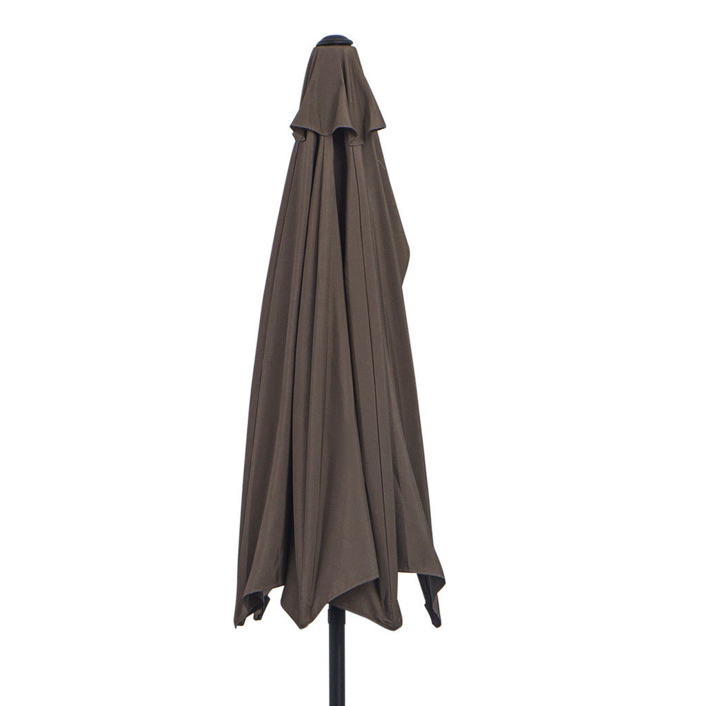 Space-Saving Mezzaluna Wall Umbrella with Crank Opening, Coffee