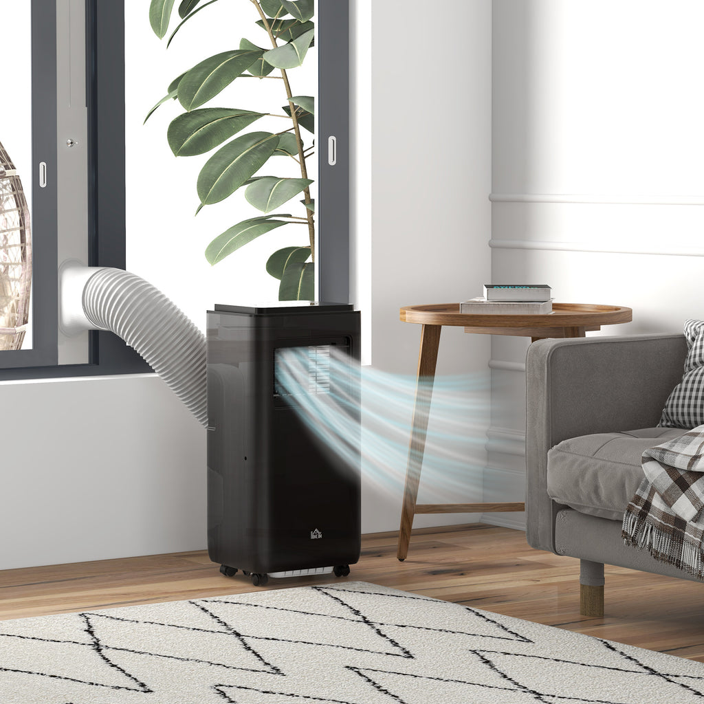 HOMCOM Portable Air Conditioner 950W with 5 Modes and 3 Speeds, in ABS Plastic and Steel, 33x28x70.4 cm, Black - Borgè