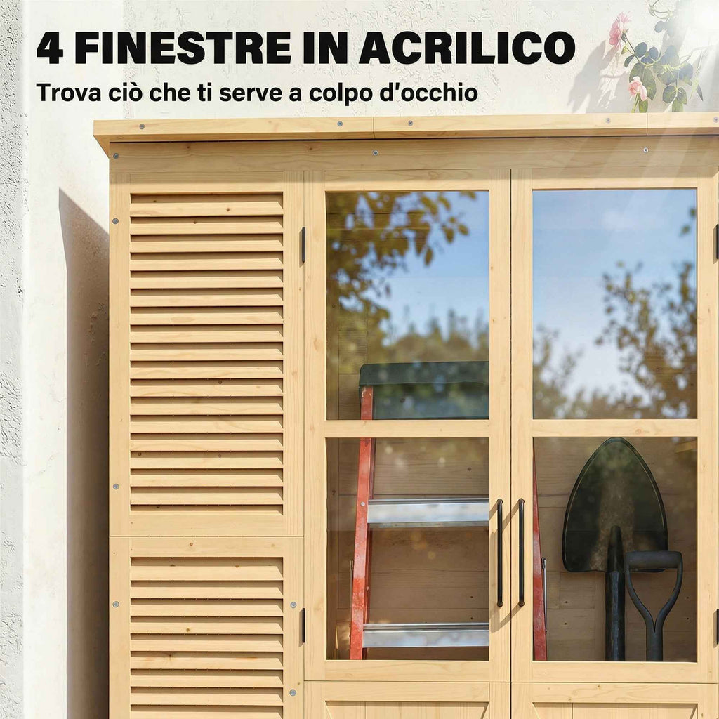 Outsunny Walk-in Garden Shed with Floor and 4 Windows