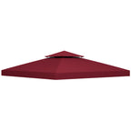 Outsunny Replacement Roof for 3x3m 2-Tier UV-Resistant Polyester Gazebo with Air Vent, Red