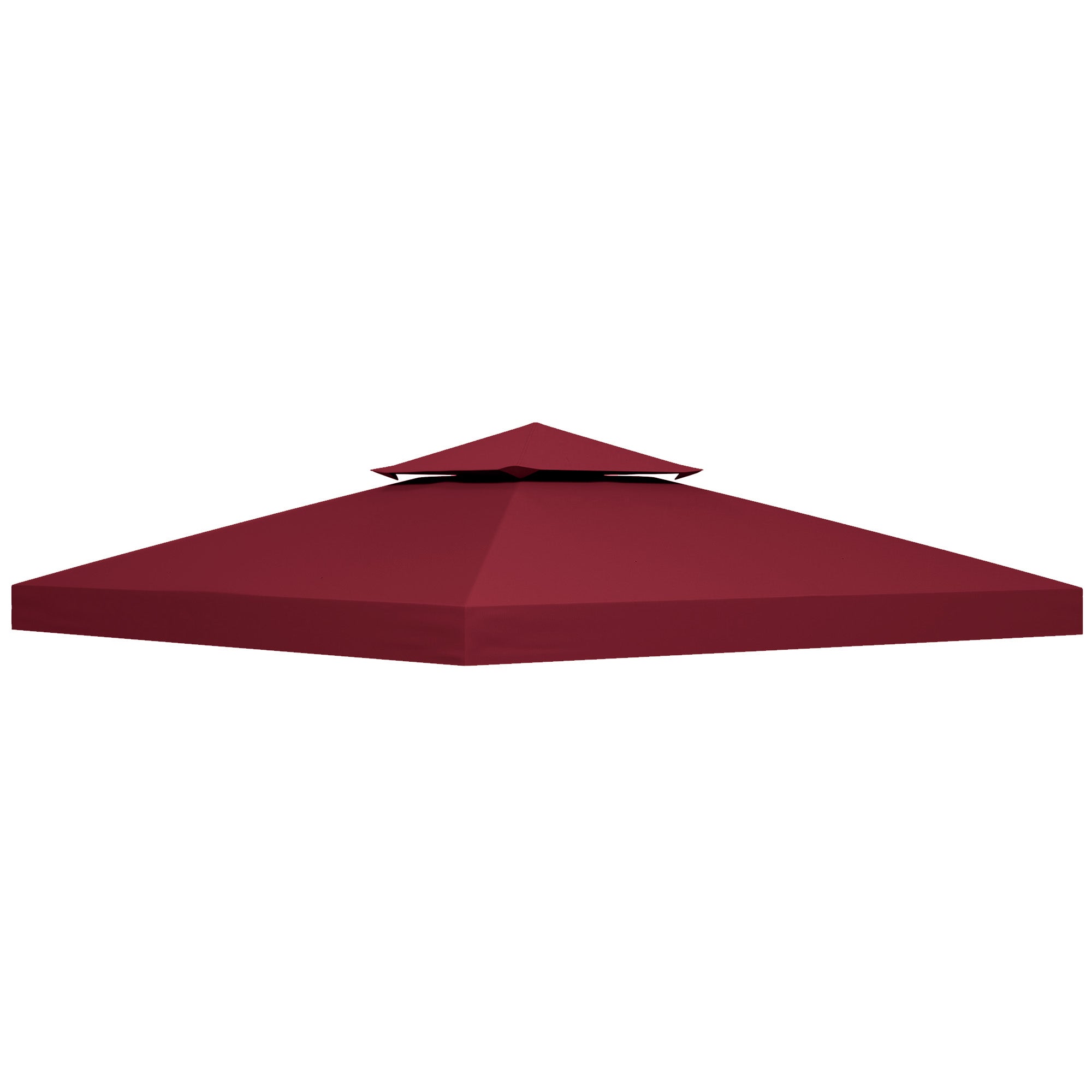 Outsunny Replacement Roof for 3x3m 2-Tier UV-Resistant Polyester Gazebo with Air Vent, Red