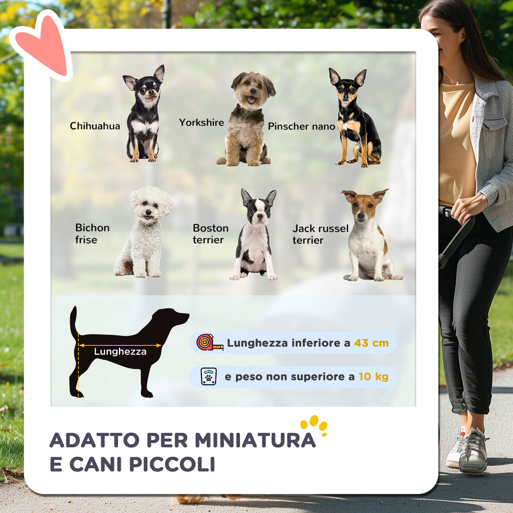 Foldable Stroller for Small Dogs with Swivel Handle and Wheels with Brakes, 76.5x52x95cm, Red