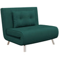 Single Reclining Velvet Armchair, 100x88x83cm, Dark Green