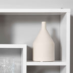 HOMCOM Wall Mounted Bookcase with 8 Compartments in 3 Different Sizes, Wall Shelf with Anti-Tip Design, White Chipboard Panels, 85x14.5x47.5cm, Capacity: 20kg