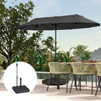 HDPE Umbrella Base with Handle and Wheels and Fillable with Water or Sand, 60x60x100 cm, Black