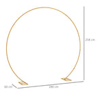 Outsunny Steel Garden Arch, Wedding Arch for Balloons and Climbing Plants for Ceremonies, Birthdays and Events, Gold
