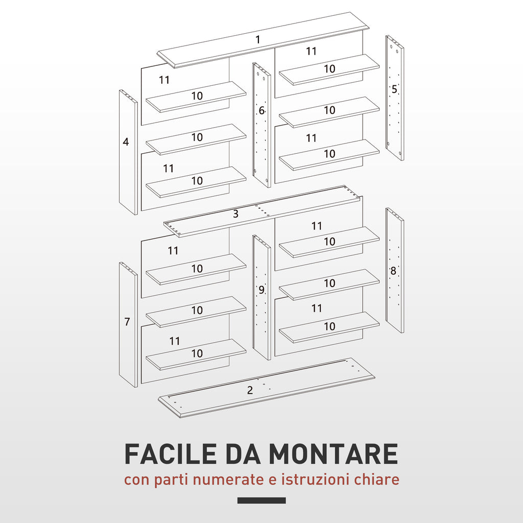 16-Tier Modern Design Wooden CD Bookcase Cabinet, 106.5x24x123.7 cm, Black