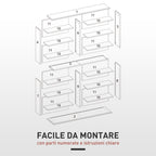 16-Tier Modern Design Wooden CD Bookcase Cabinet, 106.5x24x123.7 cm, Black