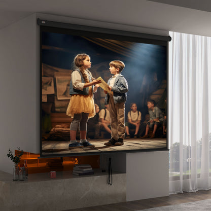 Projector Screen 120" Adjustable with Ceiling and Wall Mount, 4:3 Format, 244x183cm, Black and White