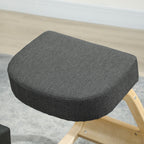 Ergonomic Kneeling Chair in Birch Wood and Cushion, 51x69x58 cm, Grey