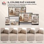 Manual Fabric Recliner Chair with Thick Cushion, Padded Armrests and Footrest, Beige