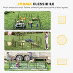 Dog and Puppy Playpen with 12 Modular Panels and 2 Entrances, 80x1.5x60cm - Borge' Group Limited