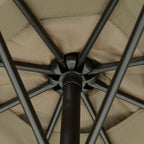 Garden Umbrella with Crank Opening in Metal and Polyester, Ø2.7x2.7 m, Coffee