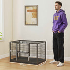 PawHut Sturdy Dog Cage, 94x60x64 cm, with Removable Tray.