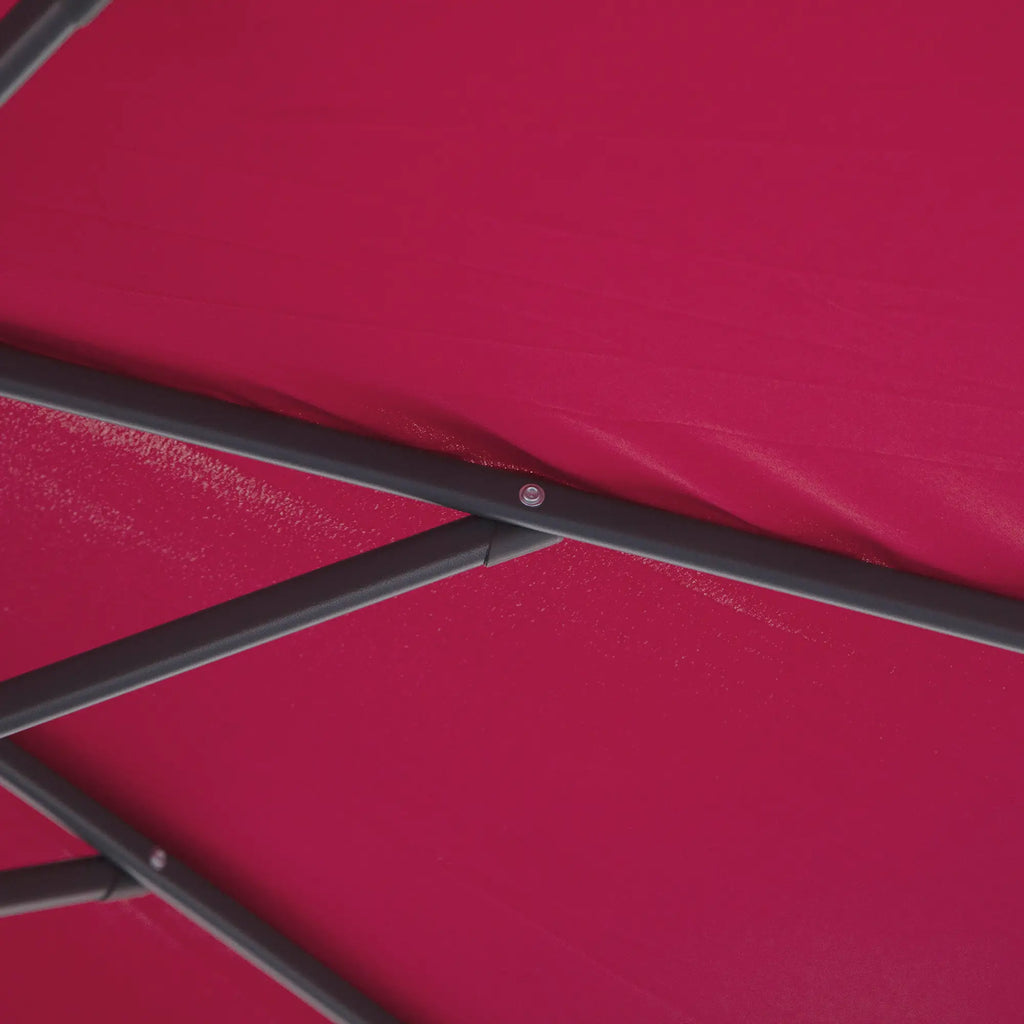 Garden Umbrella 3x2.5 m Tilting Arm with Crank, Dark Red - Borge' Group Limited