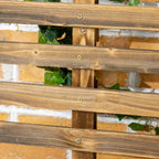 Fioriera outsunny with bucking for climbing and wheels, in fir wood, 65x31x147 cm, brown - Borgè
