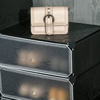 Space-Saving Modular Shoe Rack, 12 Cubes 45x35x16 cm in Steel and PP, Black and White