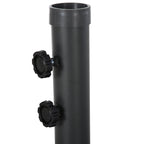 Umbrella Base with Central Pole, 4 Black Plastic Tiles to Fill with Water or Sand 80x80x56cm