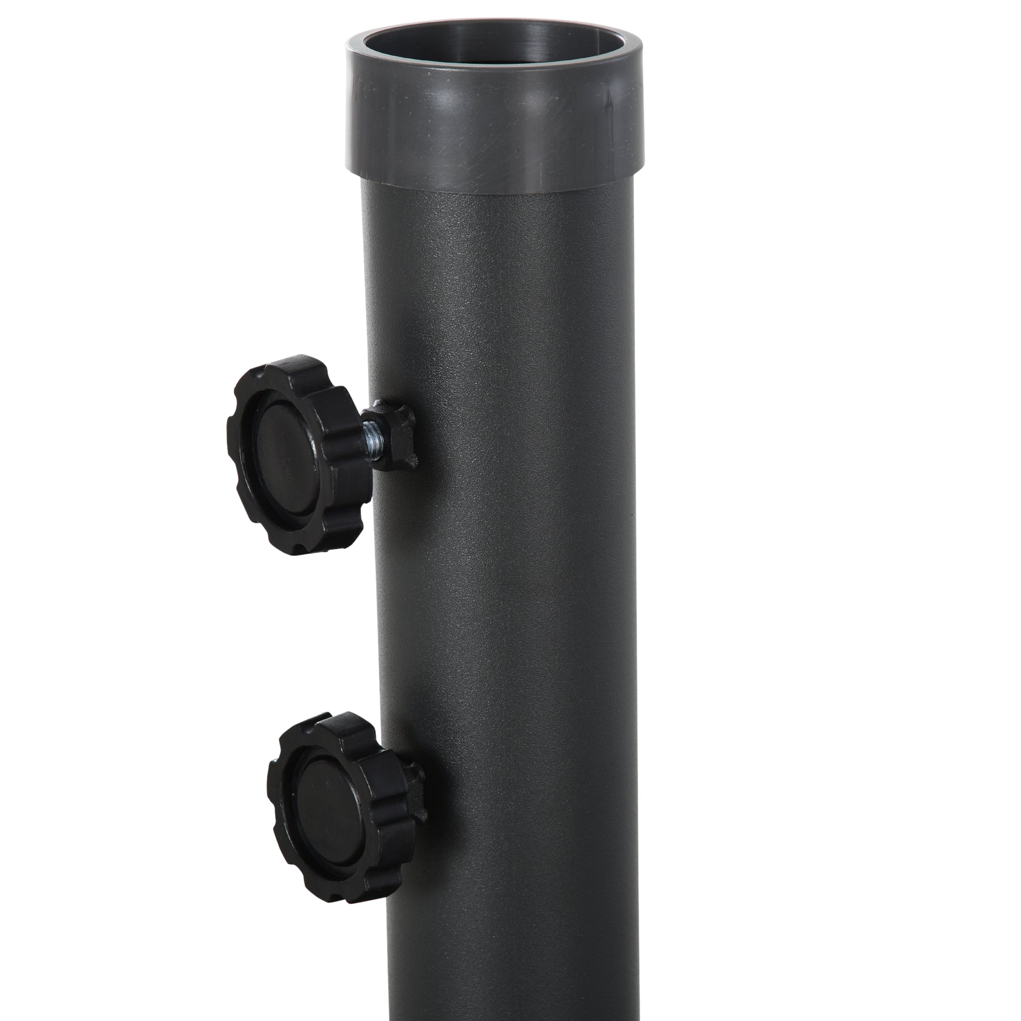 Umbrella Base with Central Pole, 4 Black Plastic Tiles to Fill with Water or Sand 80x80x56cm