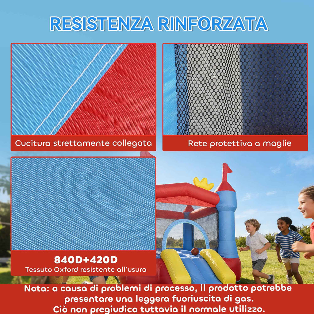 Inflatable Castle for Kids with Slide, Pool/Ball Pit, Basketball Hoop and Blower