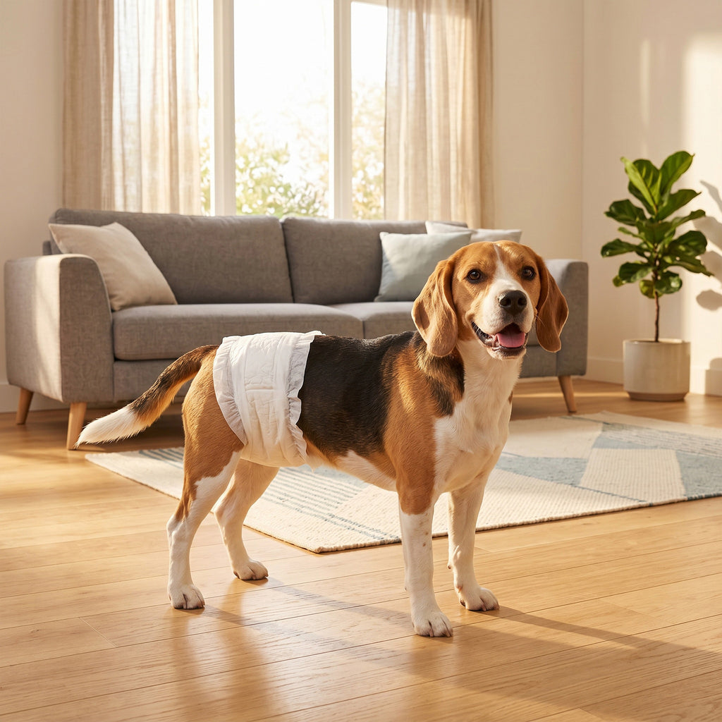 PawHut Dog Diapers for Male Dogs, 48 Pieces with Adjustable Elastic Band, 62x20 cm, White