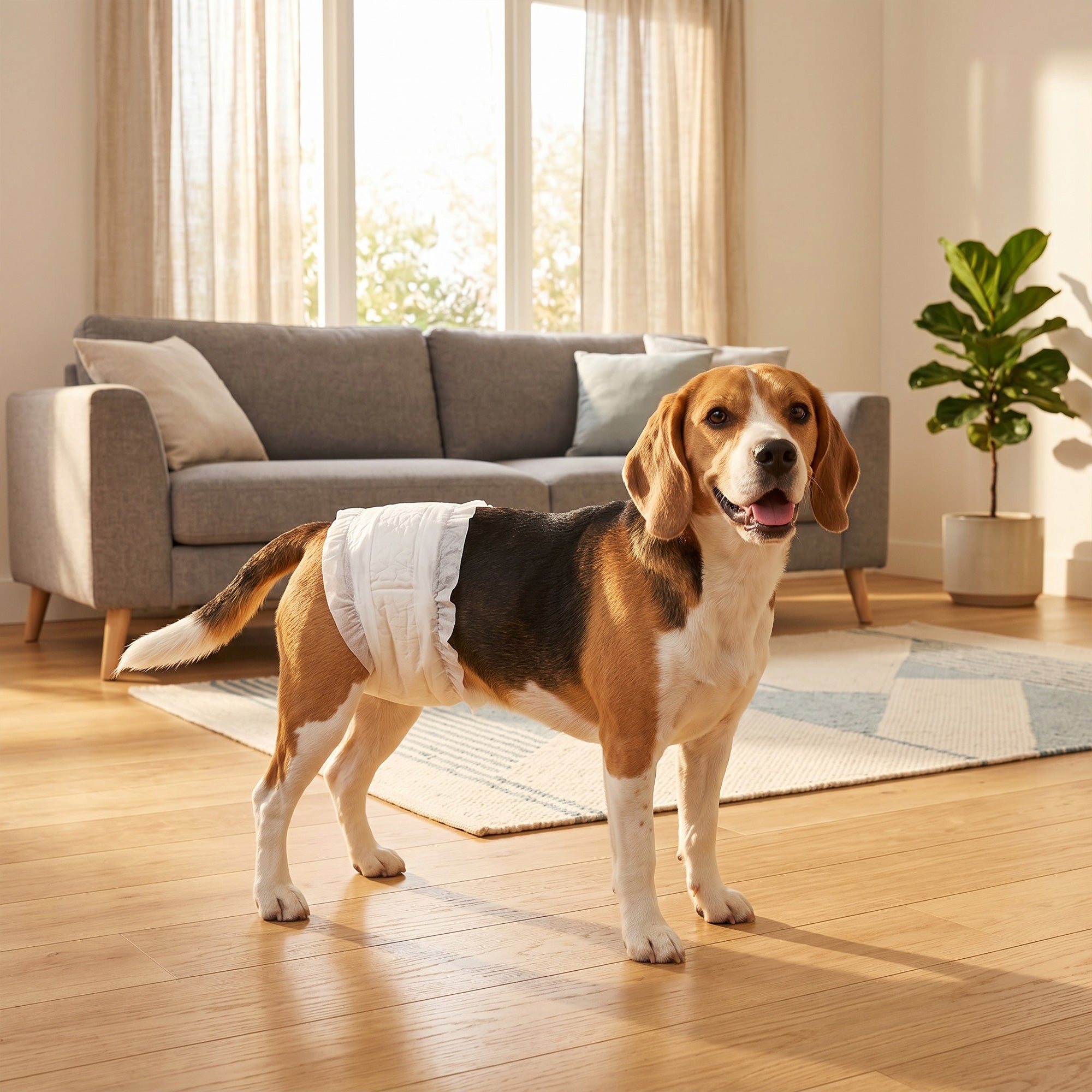 PawHut Dog Diapers for Male Dogs, 48 Pieces with Adjustable Elastic Band, 62x20 cm, White