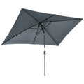 Rectangular Umbrella 2x3 m Foldable and Adjustable with Crank, in Aluminum and Polyester, Dark Gray