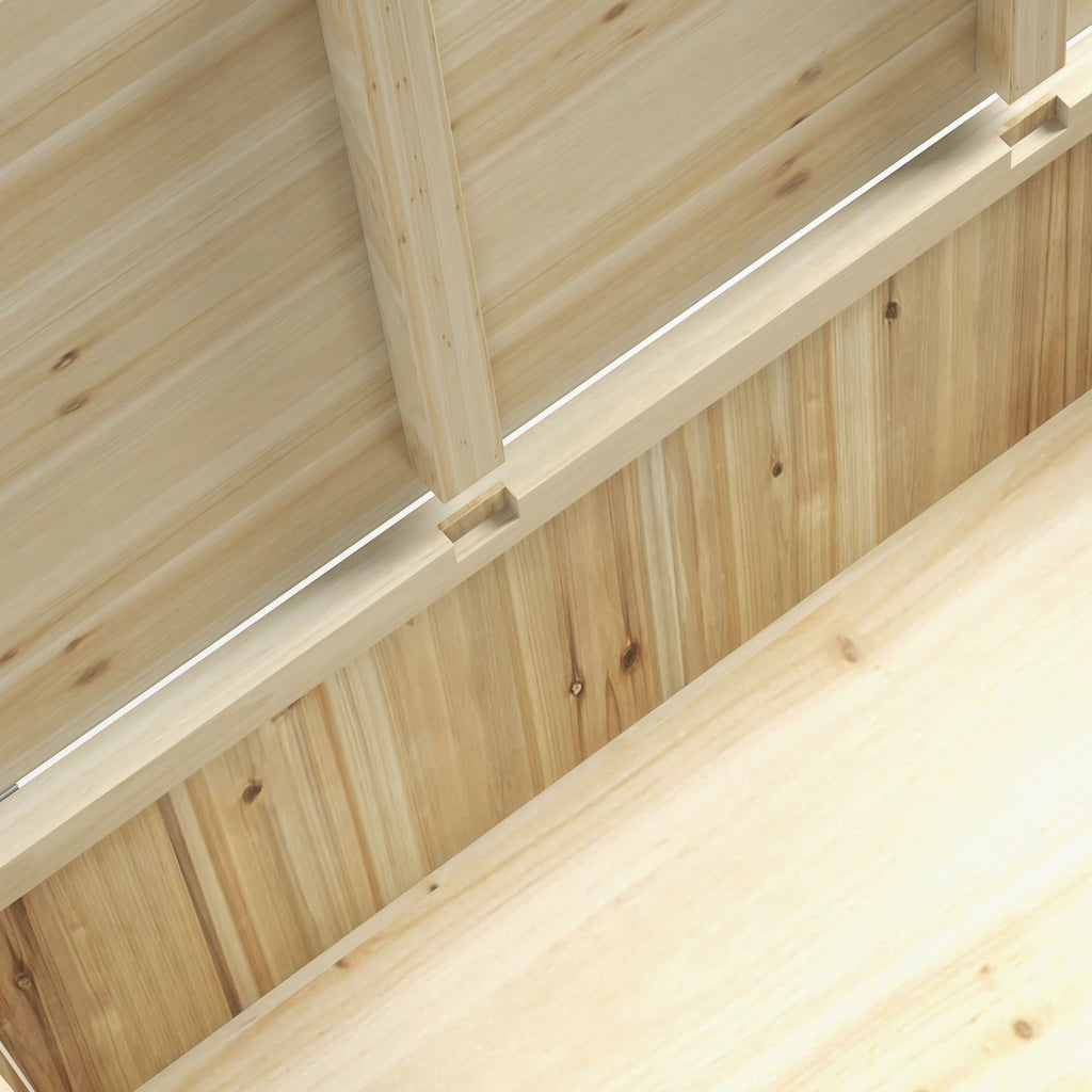 Outsunny Bench Garden container 172L in fir wood, 120x55x45cm, wood color - Borgè
