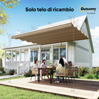 Outsunny Gazebo Pergola Roof with 10 Drainage Holes in Polyester, 350x260 cm, for 4x3m Pergola, Light Brown