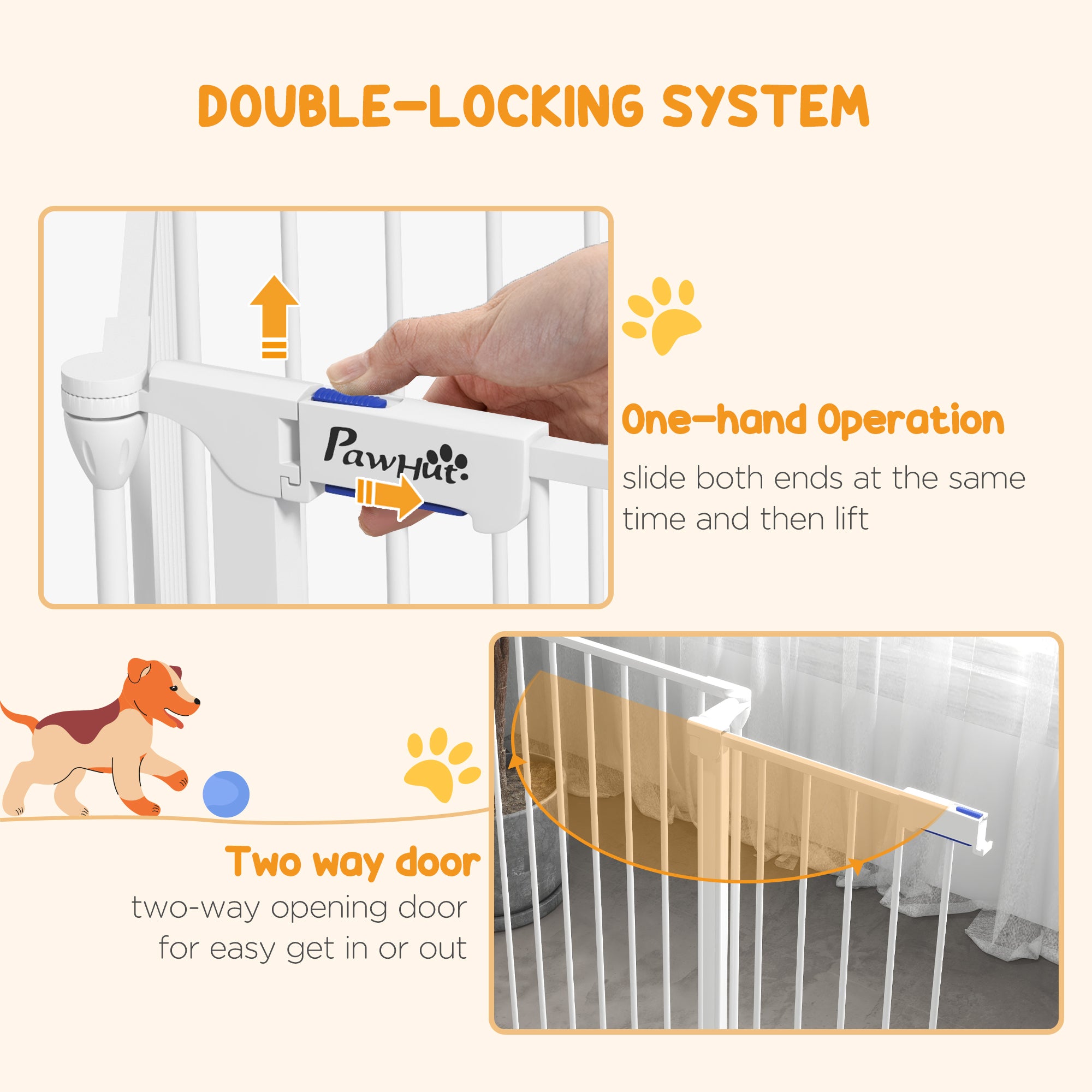 PAWHUT DOG CANCELLINE Folding and modular medium size in metal and plastic, 123x102x90 cm, white - Borgè