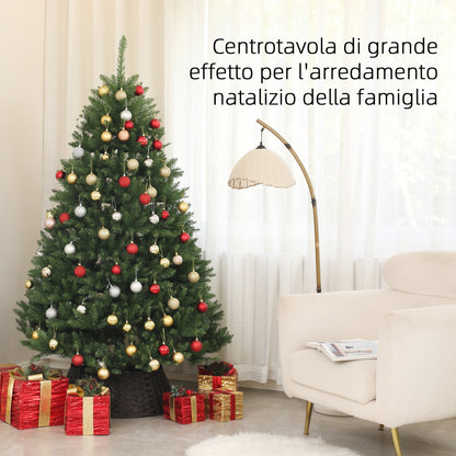 CHRISTMAS TREE - 195cm Artificial Christmas Tree with 1838 Branches with Steel Base for Indoor, Green