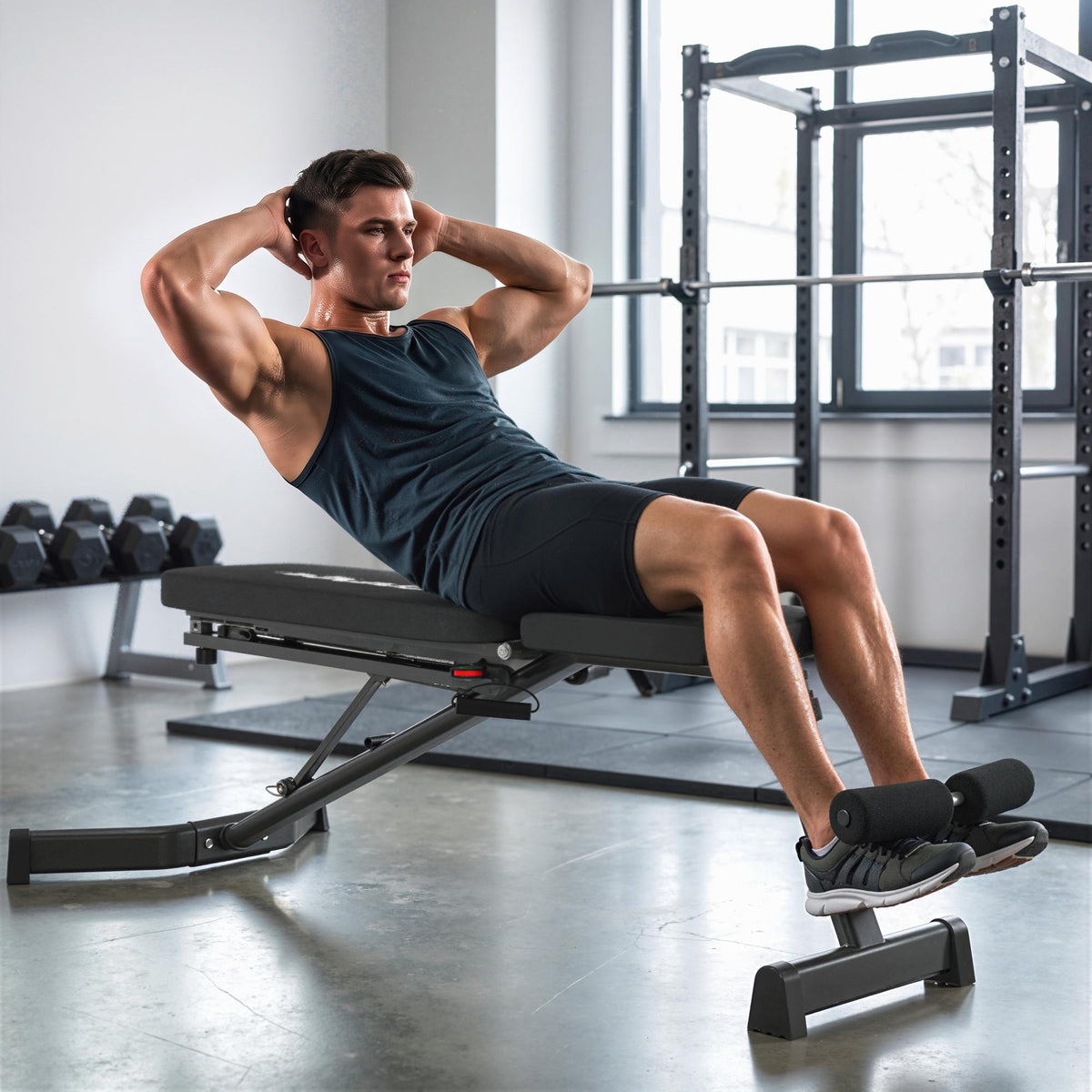 SPORTNOW Adjustable Bench with Resistance Bands, Foldable Incline/Decline/Flat
