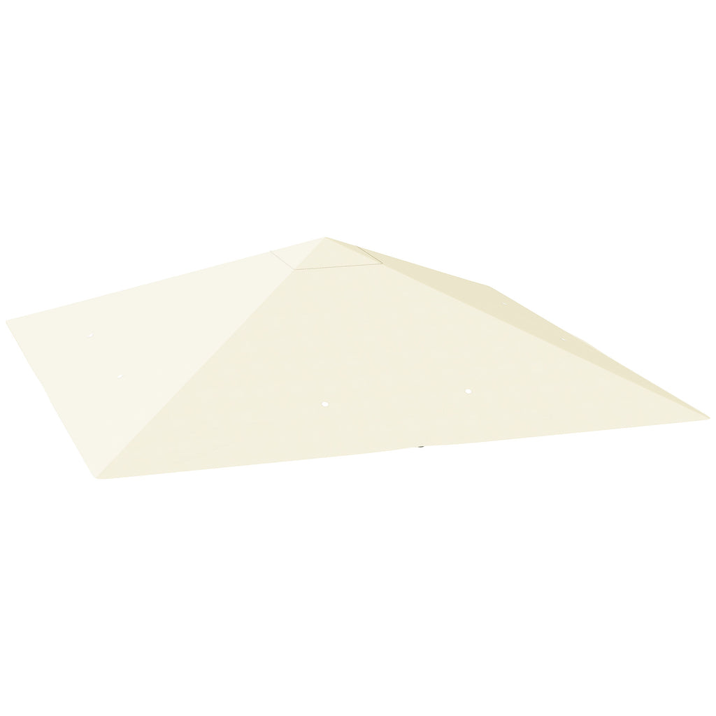 3x3m Garden Gazebo Cover with 8 Drainage Holes, 600D Oxford Fabric, Cream White ( COVER ONLY)