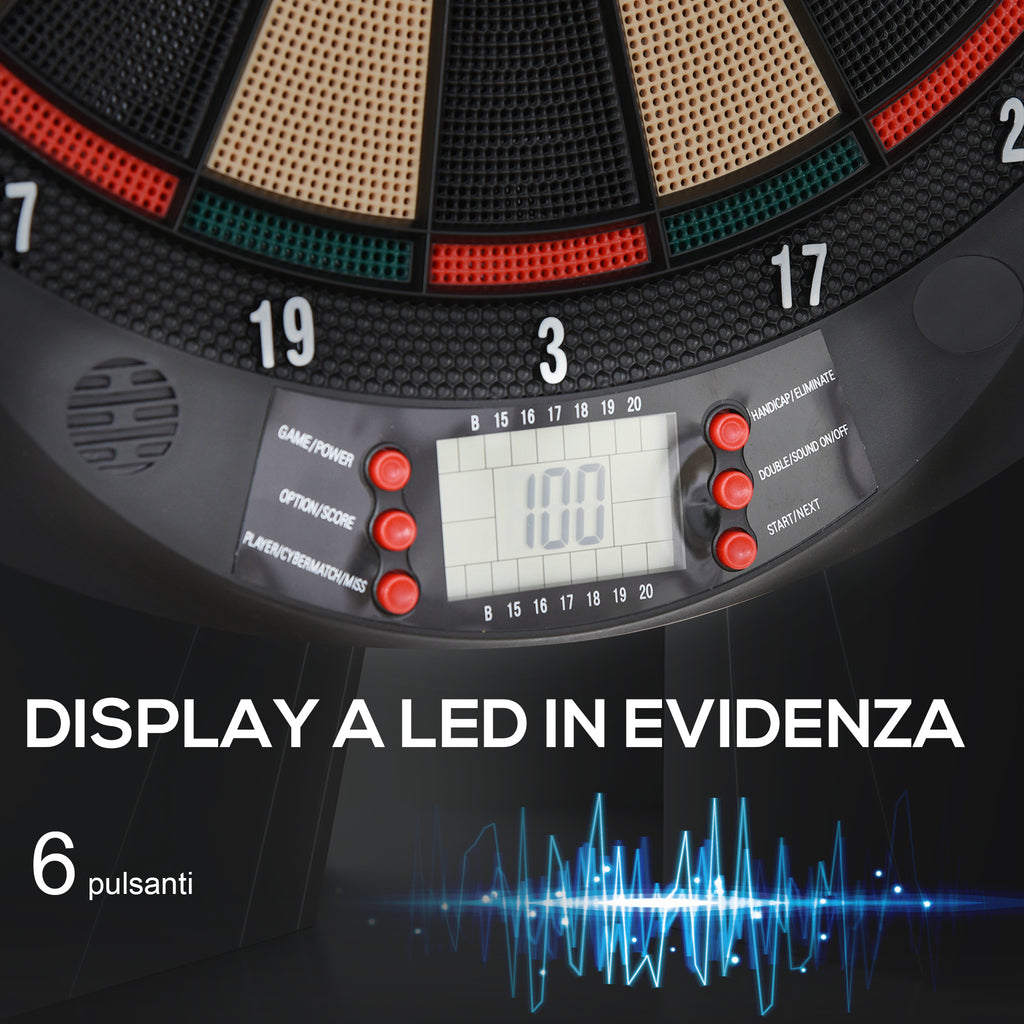 Electronic PP Dartboard with 6 Darts and Scoreboard, 44x39. 5x 2.2cm, Black