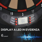 Electronic PP Dartboard with 6 Darts and Scoreboard, 44x39. 5x 2.2cm, Black