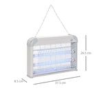Outdoor and Indoor Electric Insect Killer with UV Mosquito Lamp for 60m², 20W Electric Mosquito Killer, Grey and White