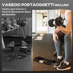 SPORTNOW Adjustable Weight Kit with Dumbbell Holder and Non-Slip Grip, in Steel and ABS, 33x16x16 cm, Black - Borgè