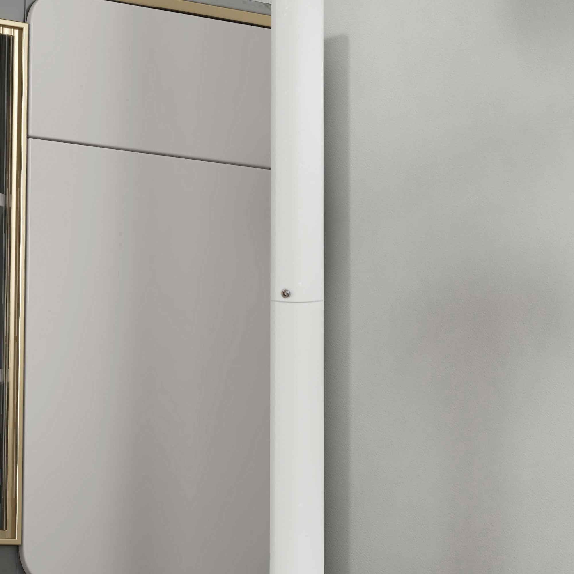 HOMCOM Round Kitchen Island Bar Table, Space-Saving, Ø60x102 cm, White