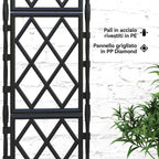 Outsunny Folding Outdoor Trellis in Steel and PP, 85x2x197 cm, Black