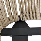 Set of 2 Outdoor Chairs with Table in PE Rattan Boho Style, Khaki and Grey - Borge' Group Limited