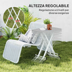 Outsunny Folding Garden Table with Adjustable Height, Made of Metal and HDPE, 76x50x74 cm, Dark Grey
